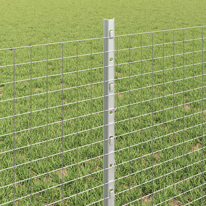 Welded Wire Fence with Posts 100 x 0.6 m Galvanised Steel Mesh