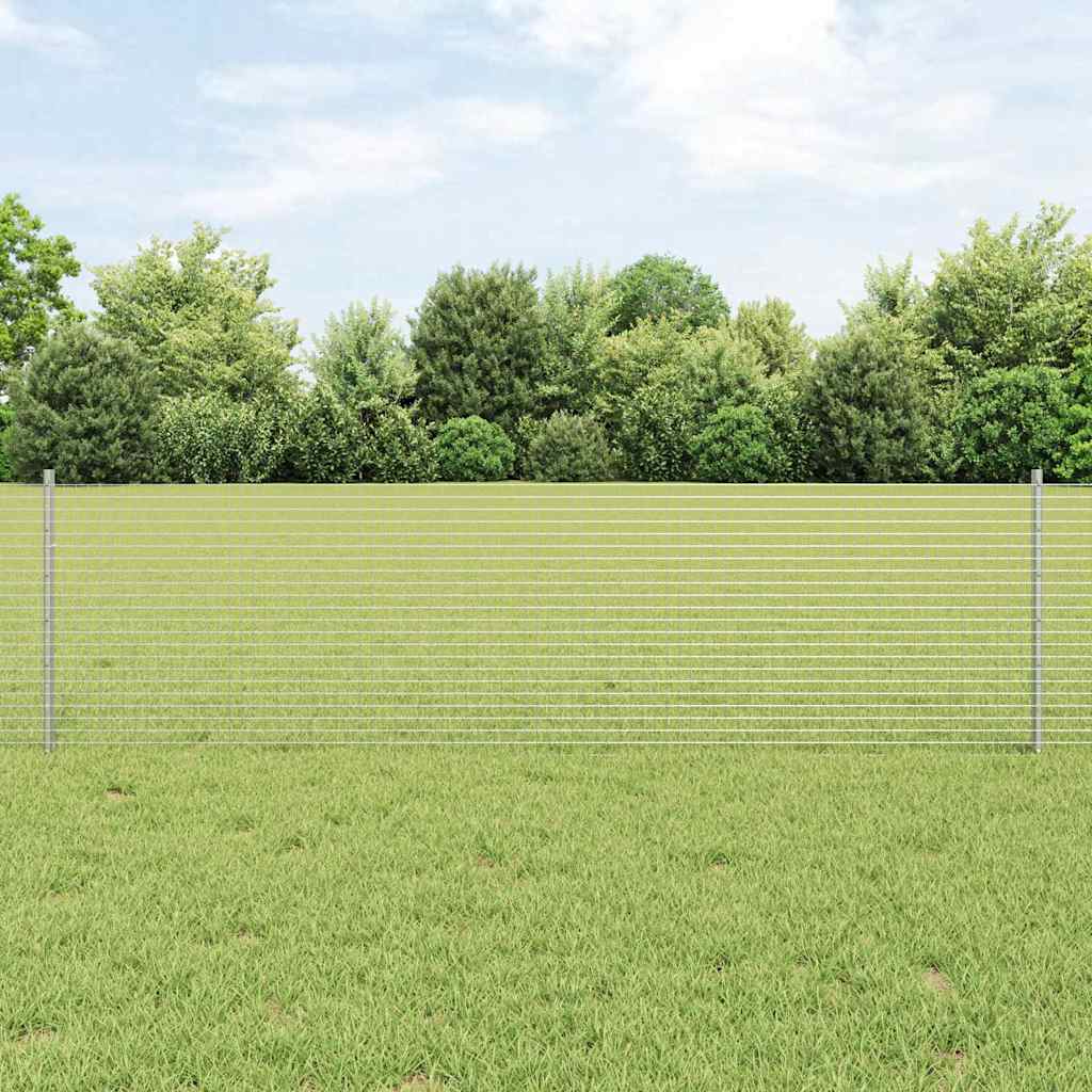 Welded Wire Fence with Posts 100 x 0.6 m Galvanised Steel Mesh