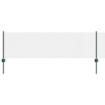 Welded Wire Fence with Posts 10 x 0.6 m PVC-Coated Steel Green