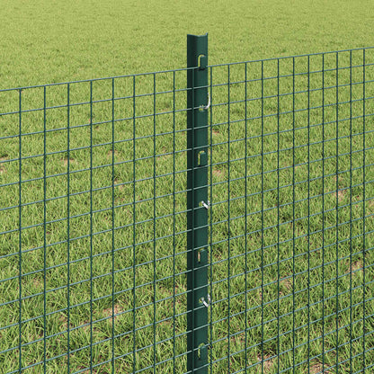 Welded Wire Fence with Posts 10 x 0.6 m PVC-Coated Steel Green