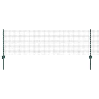 Welded Wire Fence with Posts 10 x 0.6 m PVC-Coated Steel Green