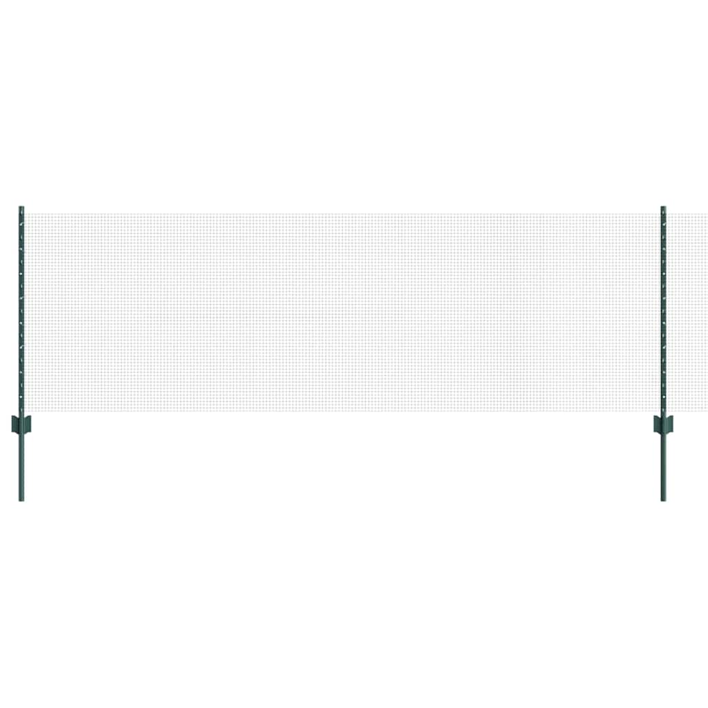 Welded Wire Fence with Posts 10 x 0.8 m PVC-Coated Steel Green