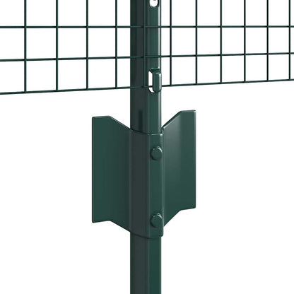 Welded Wire Fence with Posts 10 x 0.8 m PVC-Coated Steel Green