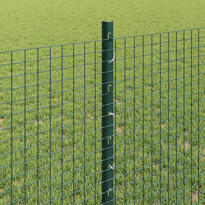 Welded Wire Fence with Posts 10 x 0.8 m PVC-Coated Steel Green