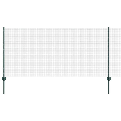 Welded Wire Fence with Posts 10 x 1 m Galvanised Steel Green