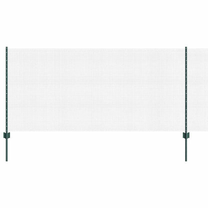 Welded Wire Fence with Posts 10 x 1 m Galvanised Steel Green
