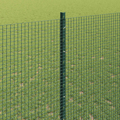 Welded Wire Fence with Posts 10 x 1.4 m PVC-Coated Steel Green