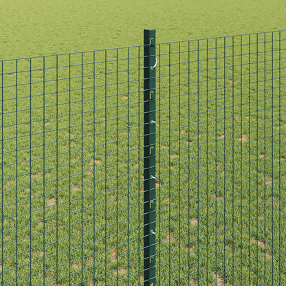 Welded Wire Fence with Posts 10 x 1.4 m PVC-Coated Steel Green
