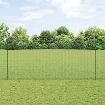 Welded Wire Fence with Posts 10 x 1.4 m PVC-Coated Steel Green