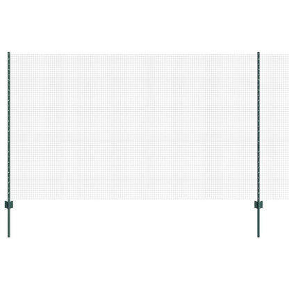 Welded Wire Fence with Posts 10 x 1.4 m PVC-Coated Steel Green