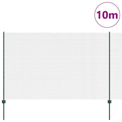 Welded Wire Fence with Posts 10 x 1.6 m PVC-Coated Steel Green