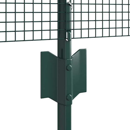 Welded Wire Fence with Posts 25 x 0.5 m Galvanised Steel Green