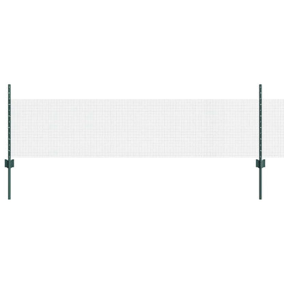 Welded Wire Fence with Posts 25 x 0.5 m Galvanised Steel Green