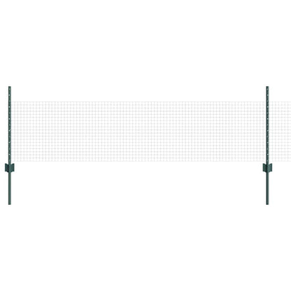 Welded Wire Fence with Posts 25 x 0.5 m Galvanised Steel Green