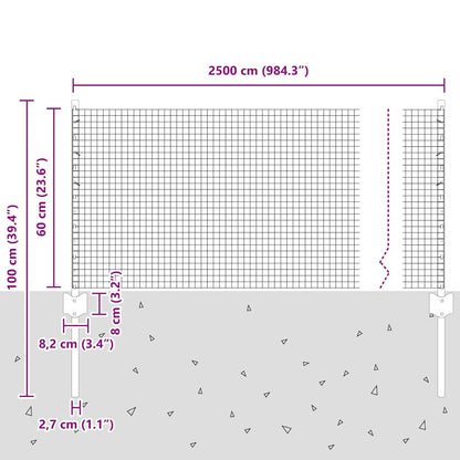 Welded Wire Fence with Posts 0.6 x 25 m Steel and PVC Green