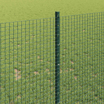 Welded Wire Fence with Posts 25 x 1 m Galvanised Steel Green