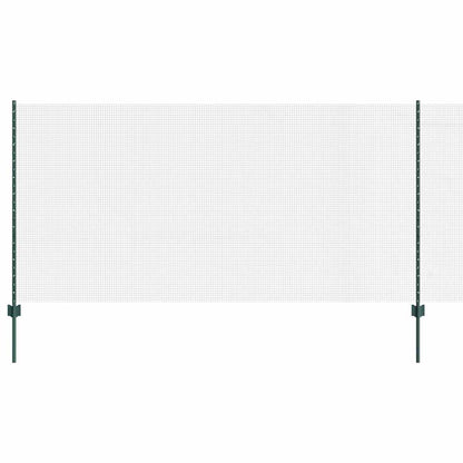 Welded Wire Fence with Posts 25 x 1.2 m PVC-Coated Steel Green