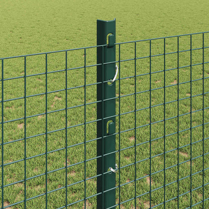 Welded Wire Fence with Posts 25 x 1.2 m PVC-Coated Steel Green