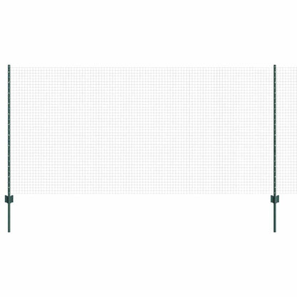 Welded Wire Fence with Posts 25 x 1.2 m PVC-Coated Steel Green