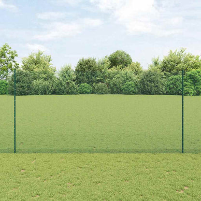 Welded Wire Fence with Posts 25 x 1.6 m PVC-Coated Steel Green