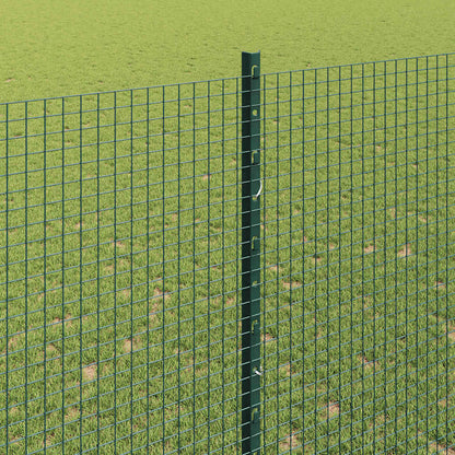 Welded Wire Fence with Posts 25 x 1.6 m PVC-Coated Steel Green