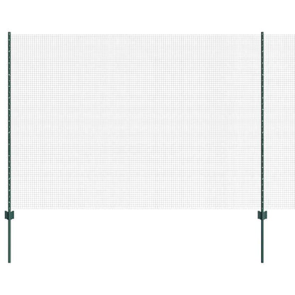 Welded Wire Fence with Posts 25 x 1.6 m PVC-Coated Steel Green