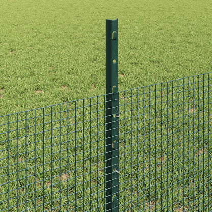 Welded Wire Fence with Posts 50 x 0.5 m PVC-Coated Steel Green