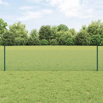 Welded Wire Fence with Posts 50 x 0.5 m PVC-Coated Steel Green