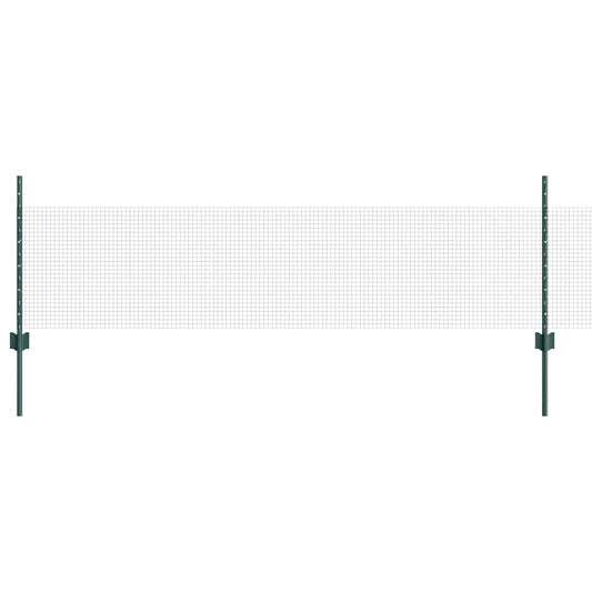 Welded Wire Fence with Posts 50 x 0.5 m PVC-Coated Steel Green