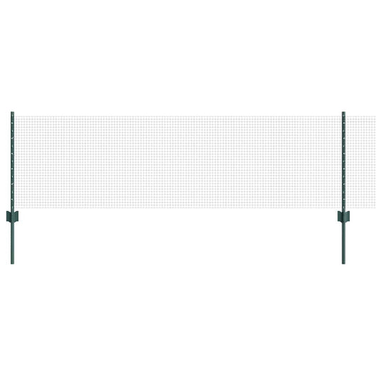 Welded Wire Fence with Posts 50 x 0.6 m PVC-Coated Steel Green