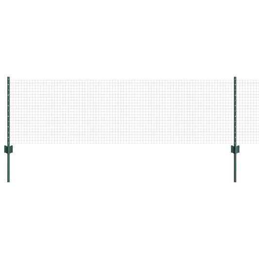 Welded Wire Fence with Posts 50 x 0.6 m PVC-Coated Steel Green