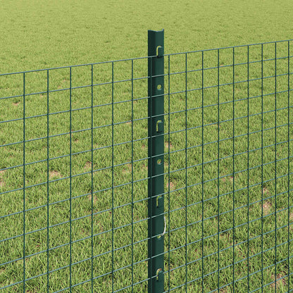 Welded Wire Fence with Posts 50 x 0.8 m PVC-Coated Steel Green