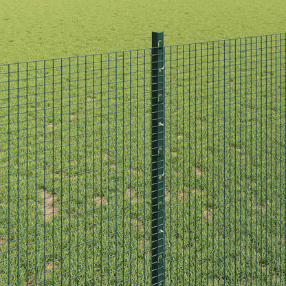 Welded Wire Fence with Posts 50 x 1 m PVC-Coated Steel Green