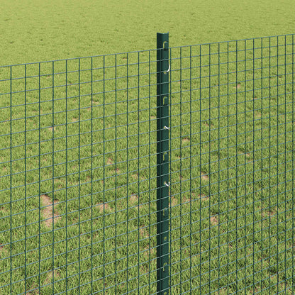Welded Wire Fence with Posts 50 x 1 m PVC-Coated Steel Green
