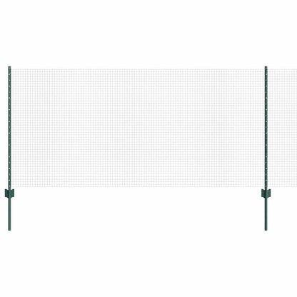 Welded Wire Fence with Posts 50 x 1 m PVC-Coated Steel Green