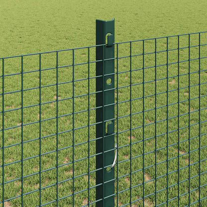Welded Wire Fence with Posts 50 x 1.2 m PVC-Coated Steel Green