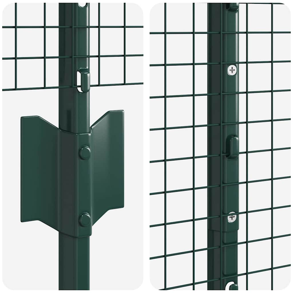 Welded Wire Fence with Posts 50 x 1.2 m PVC-Coated Steel Green