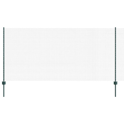 Welded Wire Fence with Posts 50 x 1.2 m PVC-Coated Steel Green