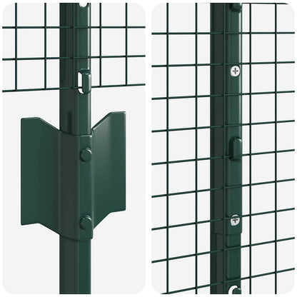Welded Wire Fence with Posts 50 x 1.2 m PVC-Coated Steel Green