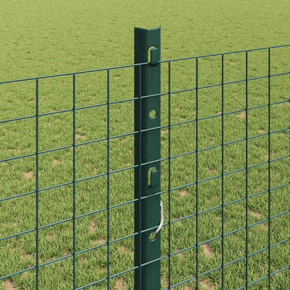 Welded Wire Fence with Posts 50 x 1.2 m PVC-Coated Steel Green