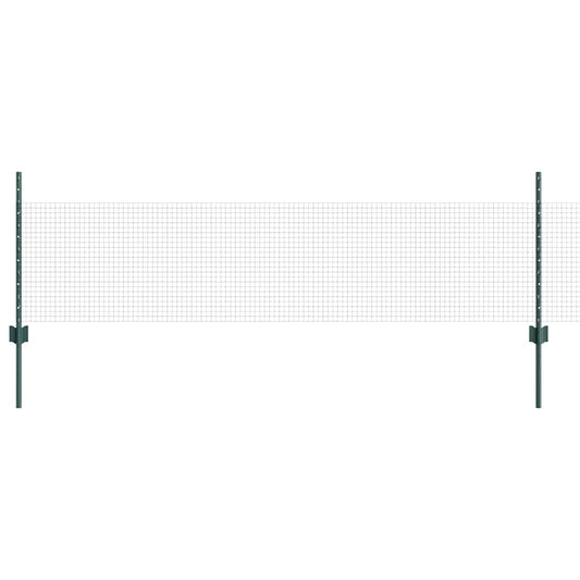 Welded Wire Fence with Posts 100 x 0.5 m PVC-Coated Steel Green