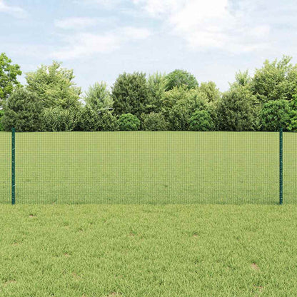 Welded Wire Fence with Posts 100 x 0.6 m PVC-Coated Steel Green
