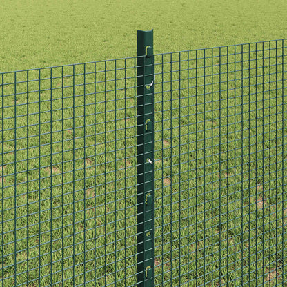 Welded Wire Fence with Posts 100 x 0.8 m PVC-Coated Steel Green
