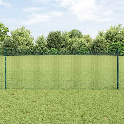 Welded Wire Fence with Posts 100 x 0.8 m PVC-Coated Steel Green