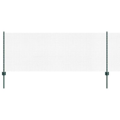 Welded Wire Fence with Posts 100 x 0.8 m PVC-Coated Steel Green