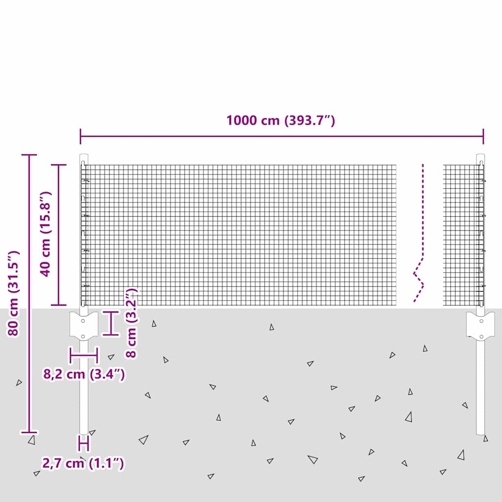 Fence with Post Grey