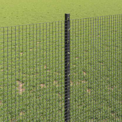 Welded Wire Fence with Posts 10 x 1 m Galvanised Steel Grey