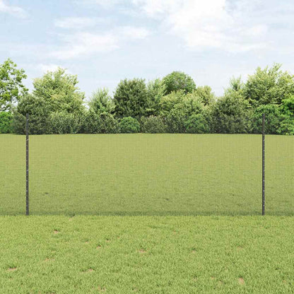 Welded Wire Fence with Posts 10 x 1 m Galvanised Steel Grey
