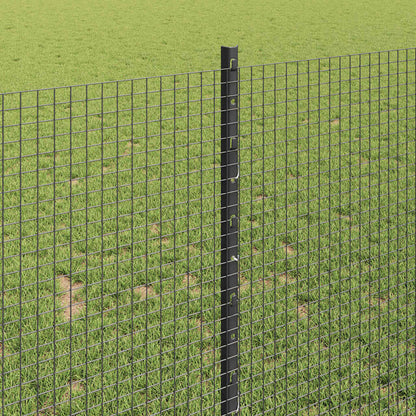 Welded Wire Fence with Posts 10 x 1 m Galvanised Steel Grey