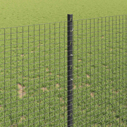 Welded Wire Fence with Posts 10 x 1 m Galvanised Steel Grey